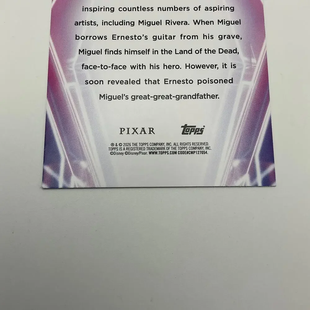 Topps Chrome Disney Pixar Ernesto De La Cruz 052/150 Numbered Card